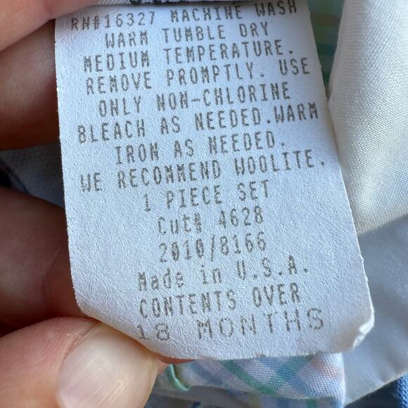 Michael James pastel plaid easter spring one piece bubble romper 12-18 months - Picture 6 of 7